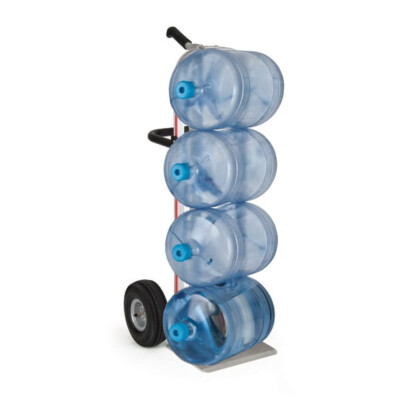 Trayless Four Bottle Water Hand Truck - With Bottled Water